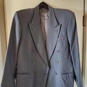 Men's Yves Saint Laurent 1980's Vintage Double-breasted Sport Coat- Gray 42R